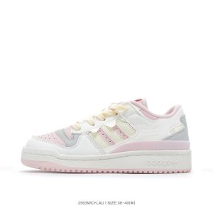 Adidas White Pink Low Top Casual Sneakers