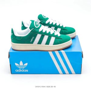 Adidas Campus Green White Low Top Skate Shoes