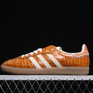 Adidas Orange White Striped Gum Sole Sneakers
