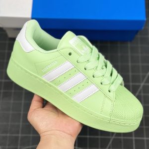Adidas Superstar Green White Low Top Sneakers