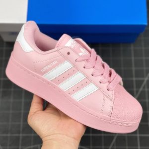 Adidas Superstar Pink Low Top Leather Sneakers