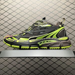 Off-White Green Black Low Top Running Sneakers for Men
