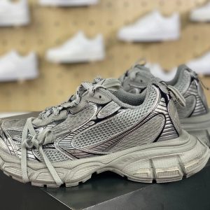 Balenciaga Grey Mesh Chunky Dad Sneakers