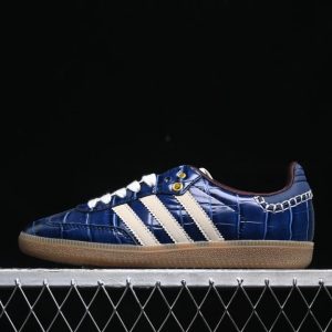 Adidas Samba Blue Gum Sole Low Top Sneakers