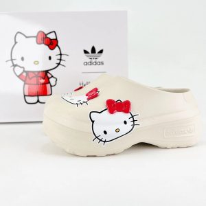 Adidas Hello Kitty Platform Clogs Beige Slip-On Shoes