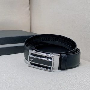 Montblanc Black Leather Automatic Buckle Belt