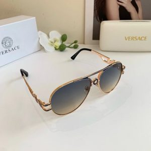 Versace Aviator Gradient Sunglasses Gold Frame Men Women