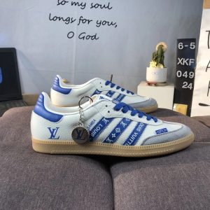 Adidas Samba LV Monogram Blue White Low Top Sneakers