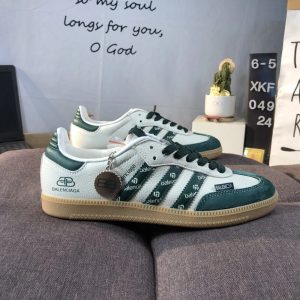 Adidas Samba Green White Low Top Sneakers