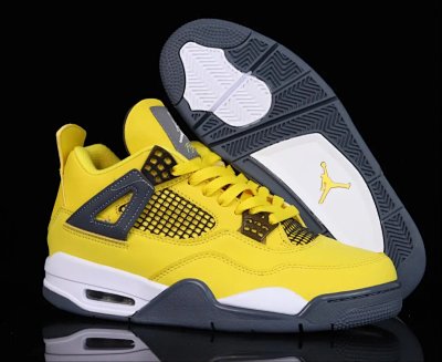 Nike Air Jordan 4 Retro Lightning Yellow Basketball Shoes