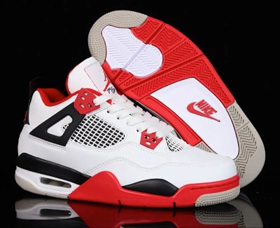 Nike Air Jordan 4 White Red Basketball Shoes