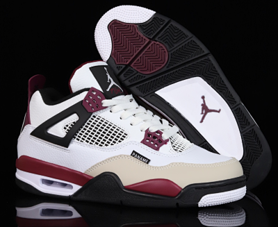 Nike Air Jordan 4 PSG White Burgundy Basketball Shoes