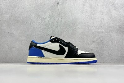 Nike Air Jordan 1 Low Black White Blue Shoes