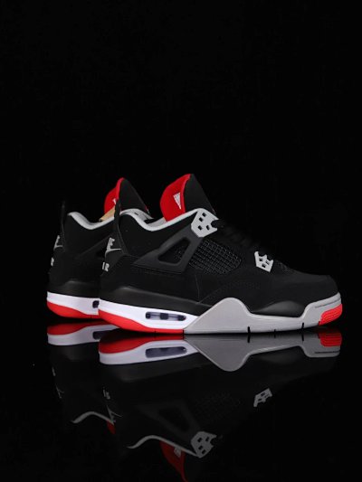 Nike Air Jordan 4 Retro Bred Black Red Sneakers