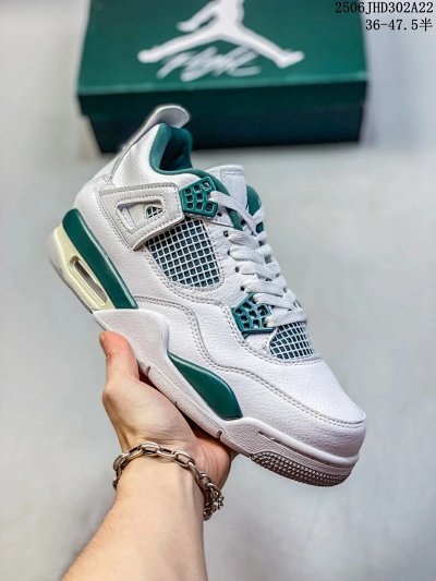 Nike Air Jordan 4 White Green Basketball Shoes