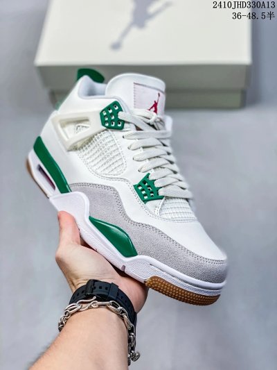 Nike Air Jordan 4 White Green Grey Gum Sneakers