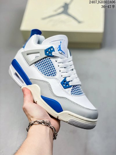 Air Jordan 4 Retro Military Blue White Sneakers