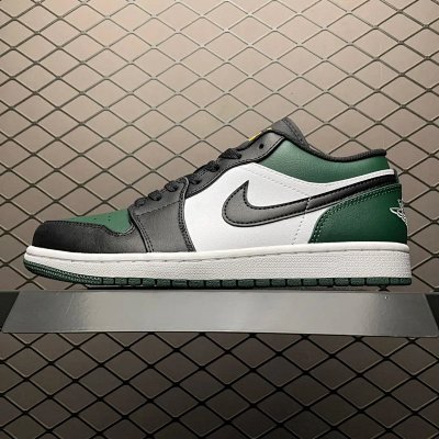 Nike Air Jordan 1 Low Green Black White Shoes