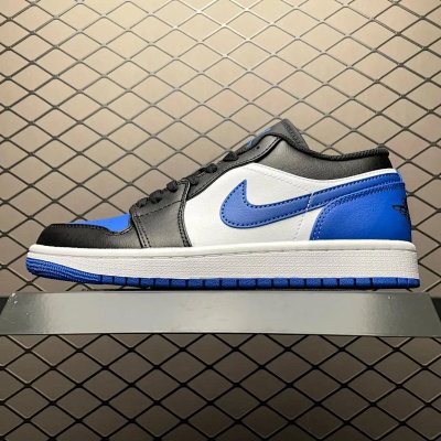 Nike Air Jordan 1 Low Black White Blue Shoes