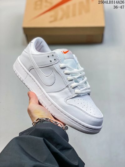 Nike Dunk Low White Leather Casual Sneakers Shoes