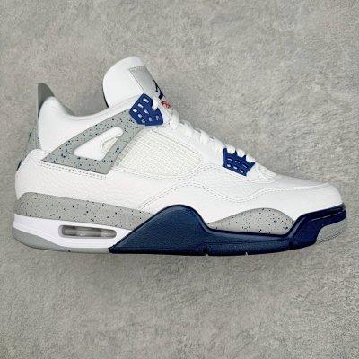 Nike Air Jordan 4 White Cement Navy Sneakers