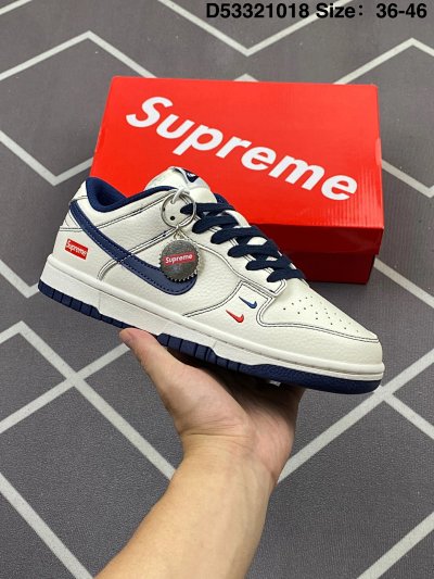 Nike Supreme Dunk Low White Navy Men’s Skate Shoes