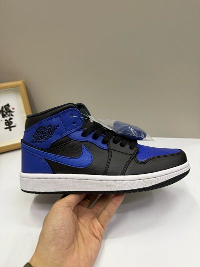 Nike Air Jordan 1 Mid Royal Blue Black Shoes