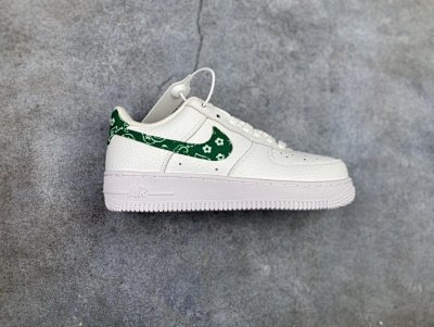 Nike Air Force 1 Low White Green Bandana Sneakers