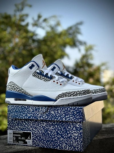 Nike Air Jordan 3 UNC White Blue Sneakers
