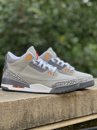 Nike Air Jordan 3 Retro Grey Orange Sneakers