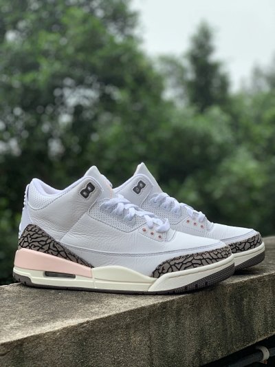 Nike Air Jordan 3 Retro White Pink Elephant Shoes