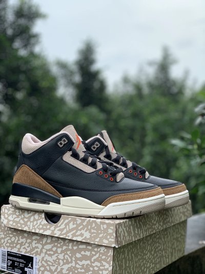 Nike Air Jordan 3 Black Brown Retro Basketball Shoes