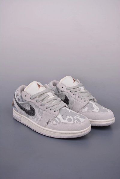 Nike Air Jordan 1 Low Grey White Black Sneakers