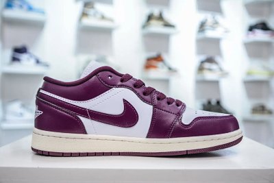 Nike Air Jordan 1 Low Burgundy White Sneakers