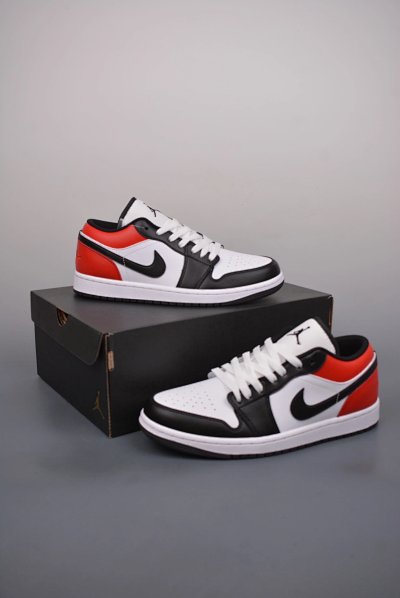 Nike Air Jordan 1 Low White Red Black Shoes