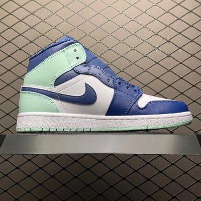 Nike Air Jordan 1 Mid Blue Mint White Sneakers