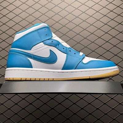 Nike Air Jordan 1 Mid Sky Blue White Shoes
