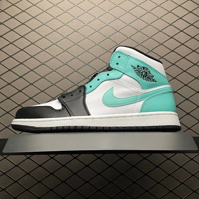 Nike Air Jordan 1 Mid Aqua Black White Sneakers