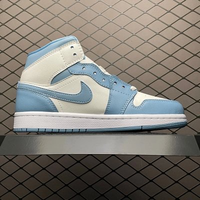Nike Air Jordan 1 Mid Blue White Basketball Shoes