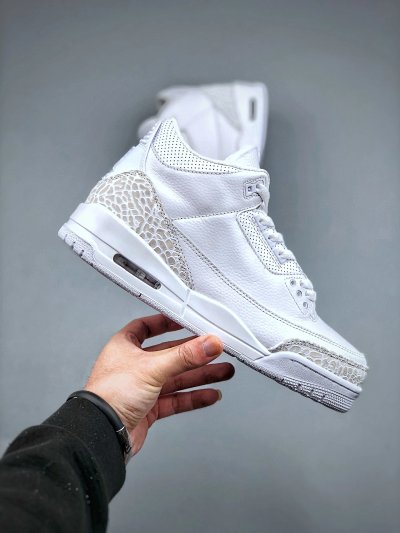 Nike Air Jordan 3 Retro Pure White Basketball Shoes