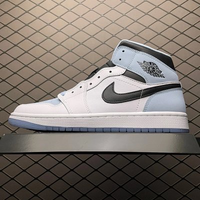 Nike Air Jordan 1 Mid White Grey Basketball Shoes