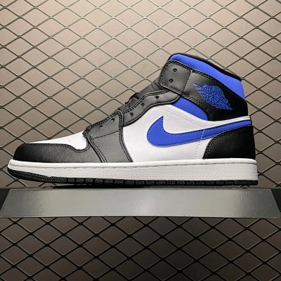 Nike Air Jordan 1 Mid Royal Blue Black White Sneakers