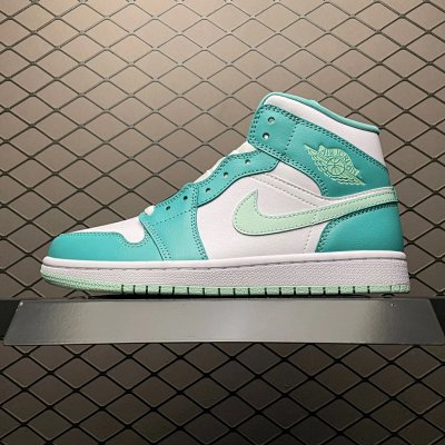Nike Air Jordan 1 Mid Turquoise White Shoes