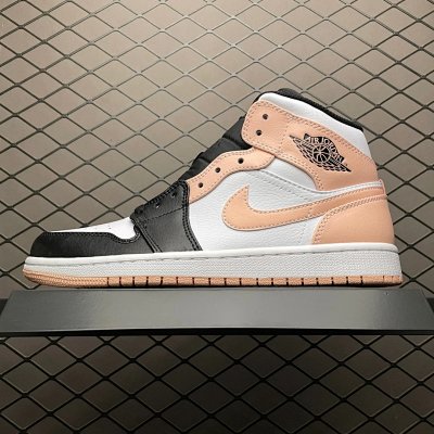 Nike Air Jordan 1 Mid Pink Black White Shoes