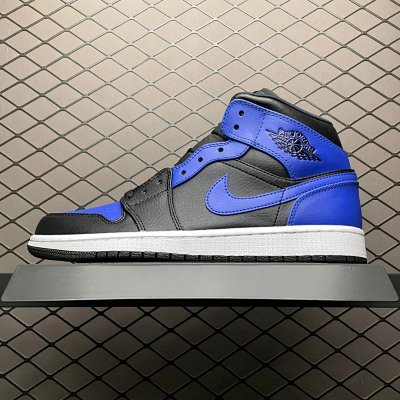 Nike Air Jordan 1 Mid Black Royal Blue Shoes