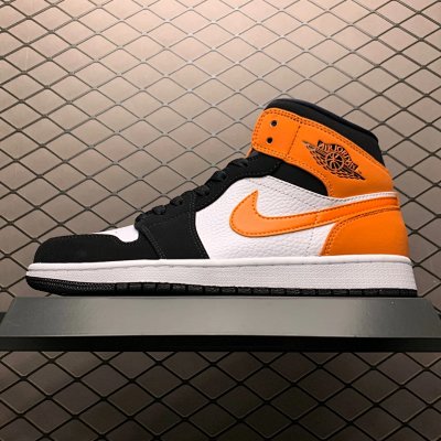 Nike Air Jordan 1 Mid Orange Black Shoes
