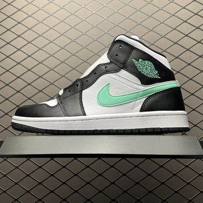 Nike Air Jordan 1 Mid Black Mint Green Sneakers