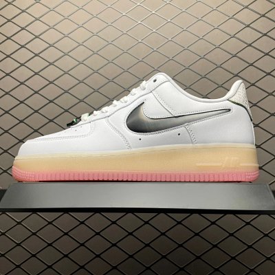 Nike Air Force 1 Low White Silver Pink Sole Shoes