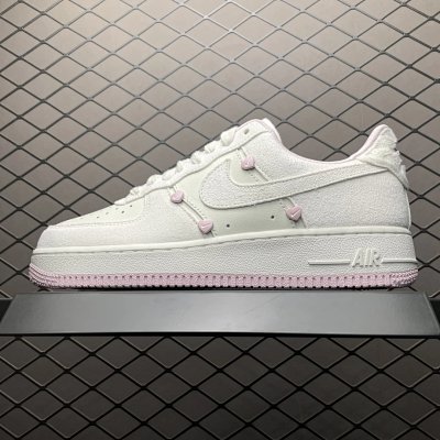 Nike Air Force 1 Low White Pink Heart Sneakers