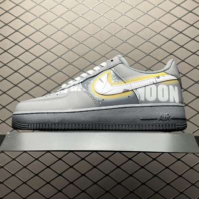 Nike Air Force 1 Low Grey Black Yellow Moon Sneakers
